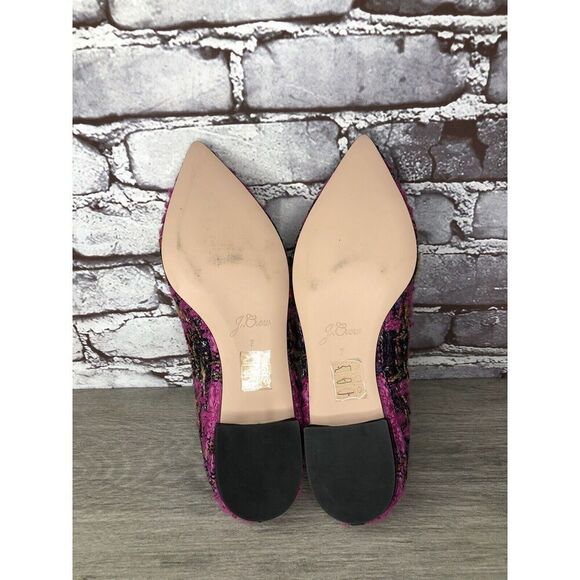 J. Crew K2904 Pink Fresh Berry Tweed Pointed Toe Flats Women’s Sz 7M US/38EU - Picture 14 of 16